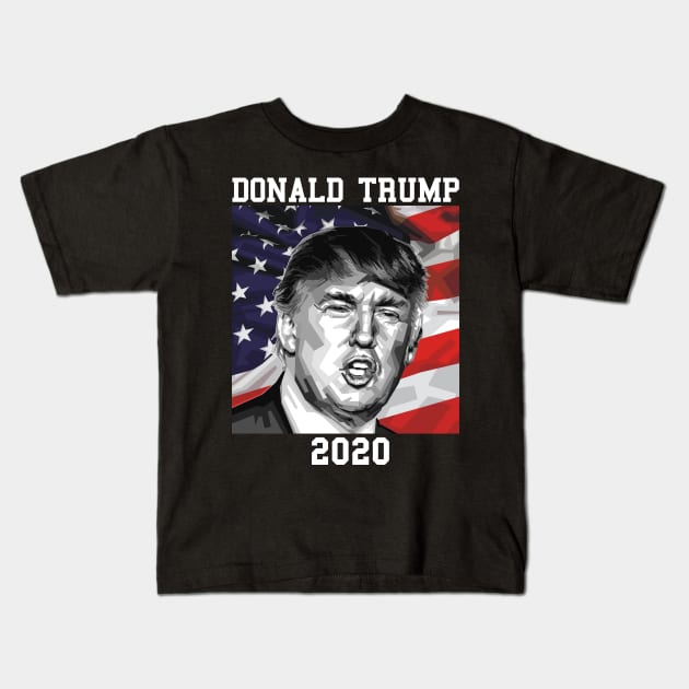 American President Donald Trump 2020 Kids T-Shirt by victoriashel